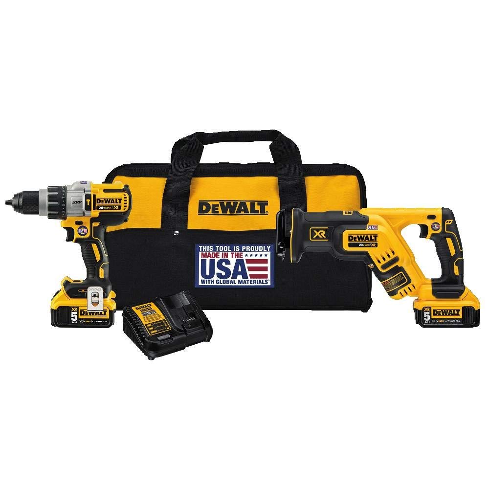 DEWALT DCK294P2 20V Max XR Lithium Ion Hammerdrill & Reciprocating Saw Combo Kit
