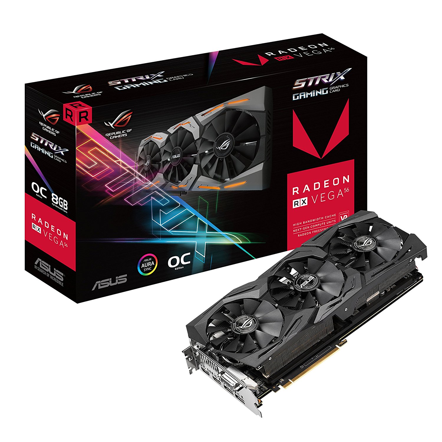 ASUS ROG STRIX Radeon Rx 480 8GB OC Edition DP 1.4 HDMI 2.0 AMD Polaris Graphics Cards STRIX-RX480-O8G-GAMING